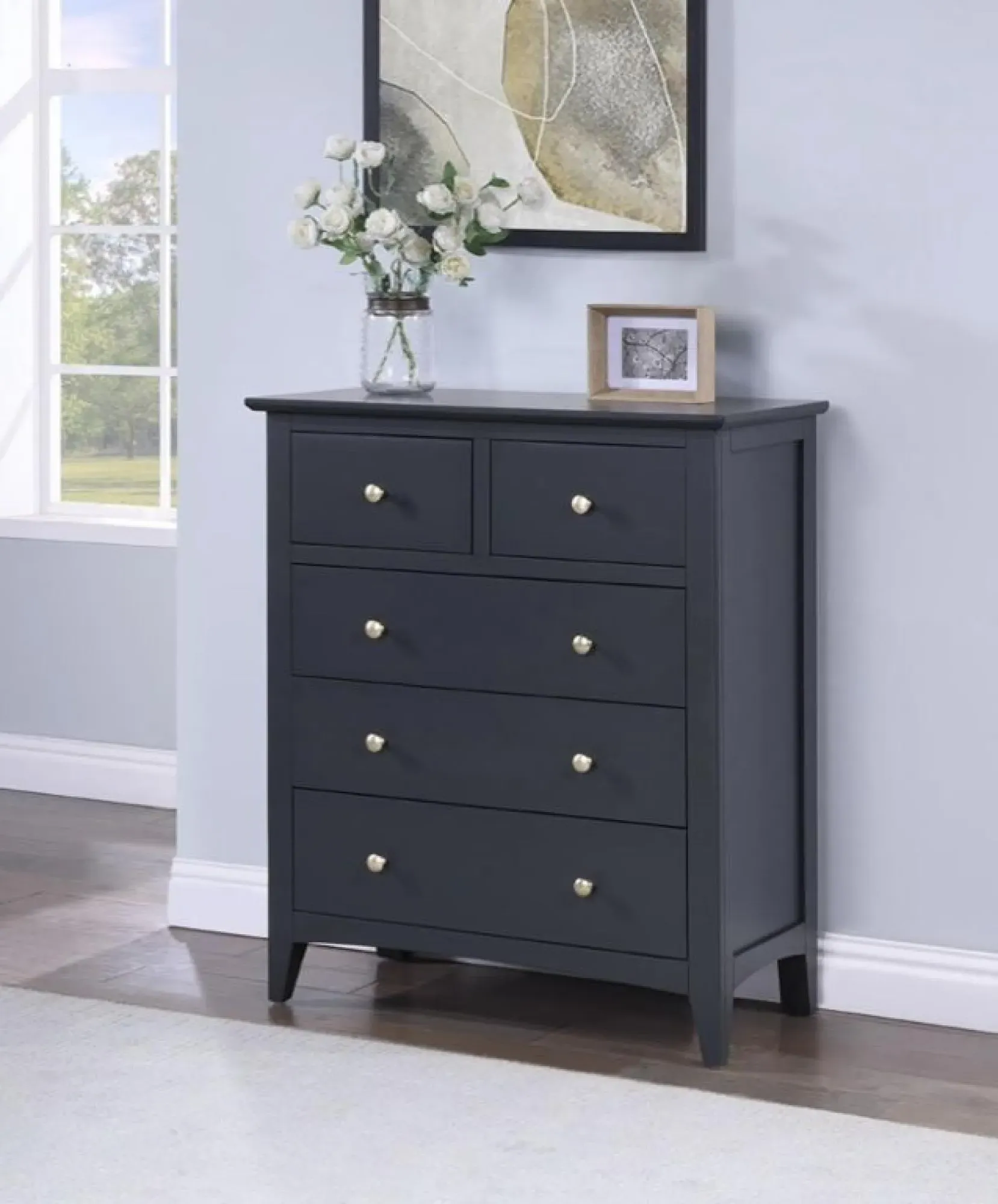 Luciana 2+3 Drawer Chest - Black