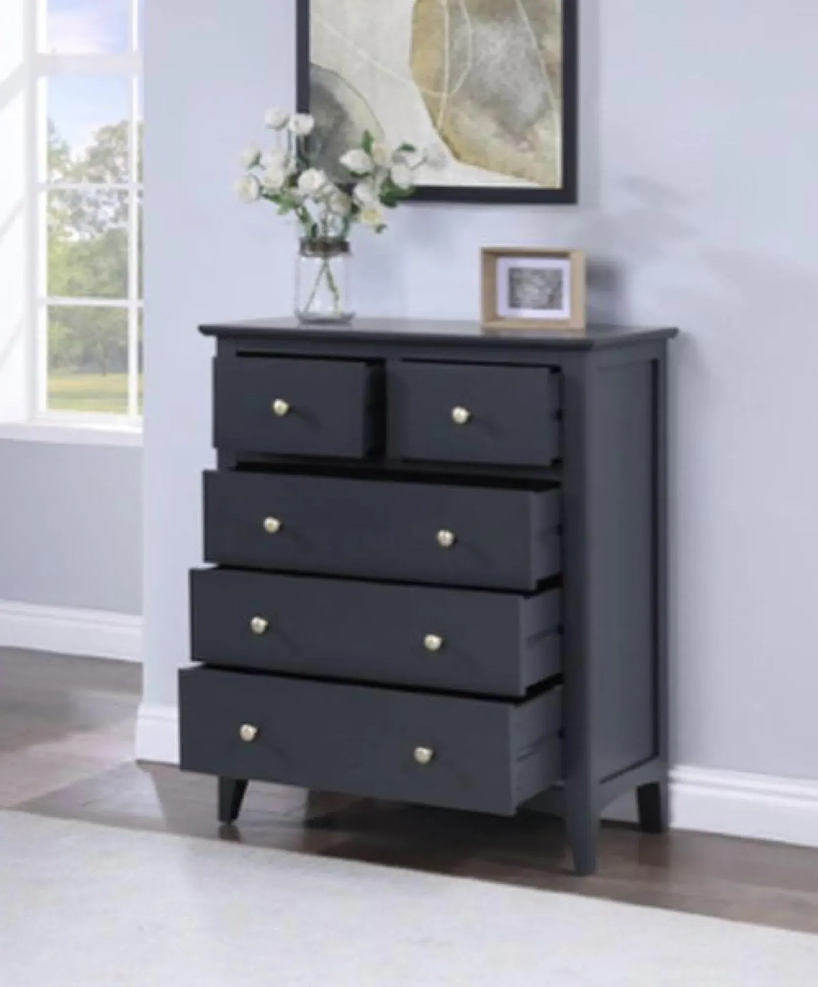 Luciana 2+3 Drawer Chest - Black