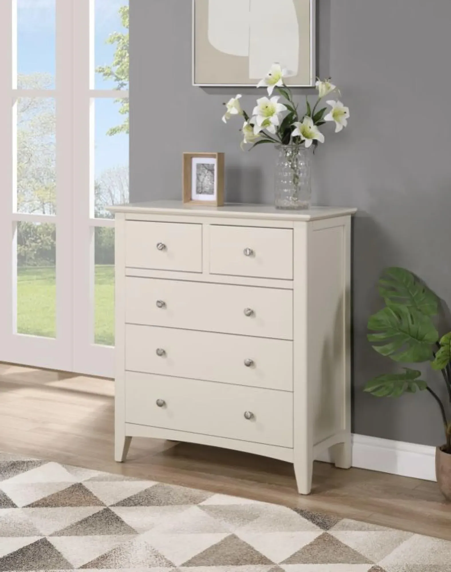 Luciana 2+3 Drawer Chest - Ivory