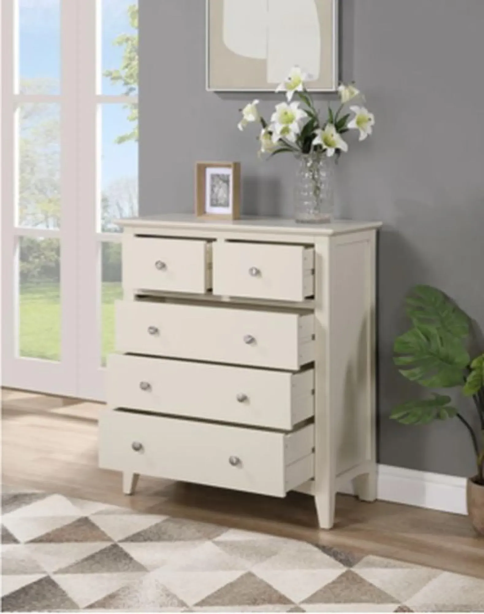 Luciana 2+3 Drawer Chest - Ivory