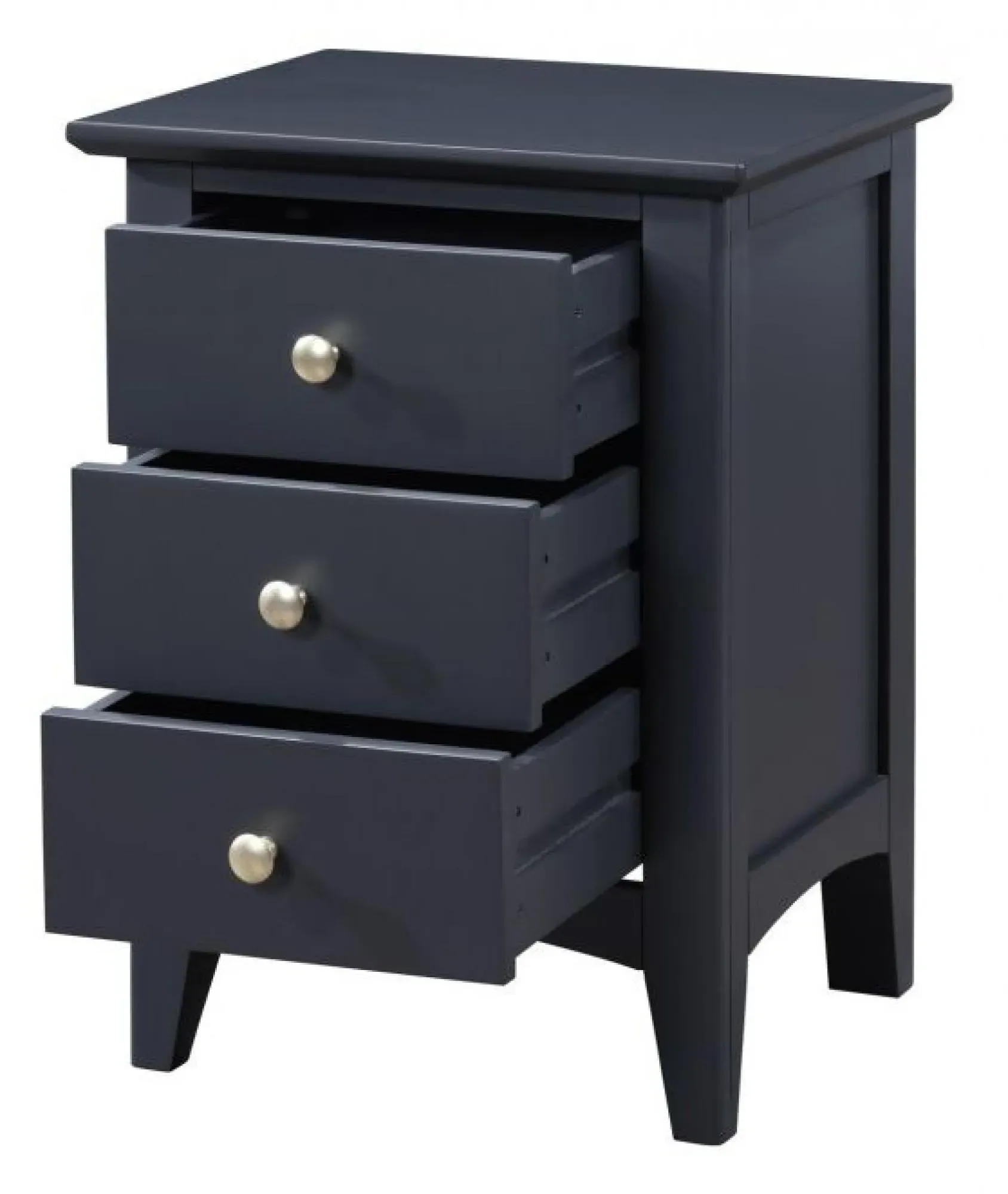 Luciana 3 Drawer Bedside Cabinet - Black