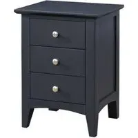 Luciana 3 Drawer Bedside Cabinet - Black