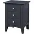 Luciana 3 Drawer Bedside Cabinet - Black