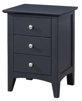 Luciana 3 Drawer Bedside Cabinet - Black