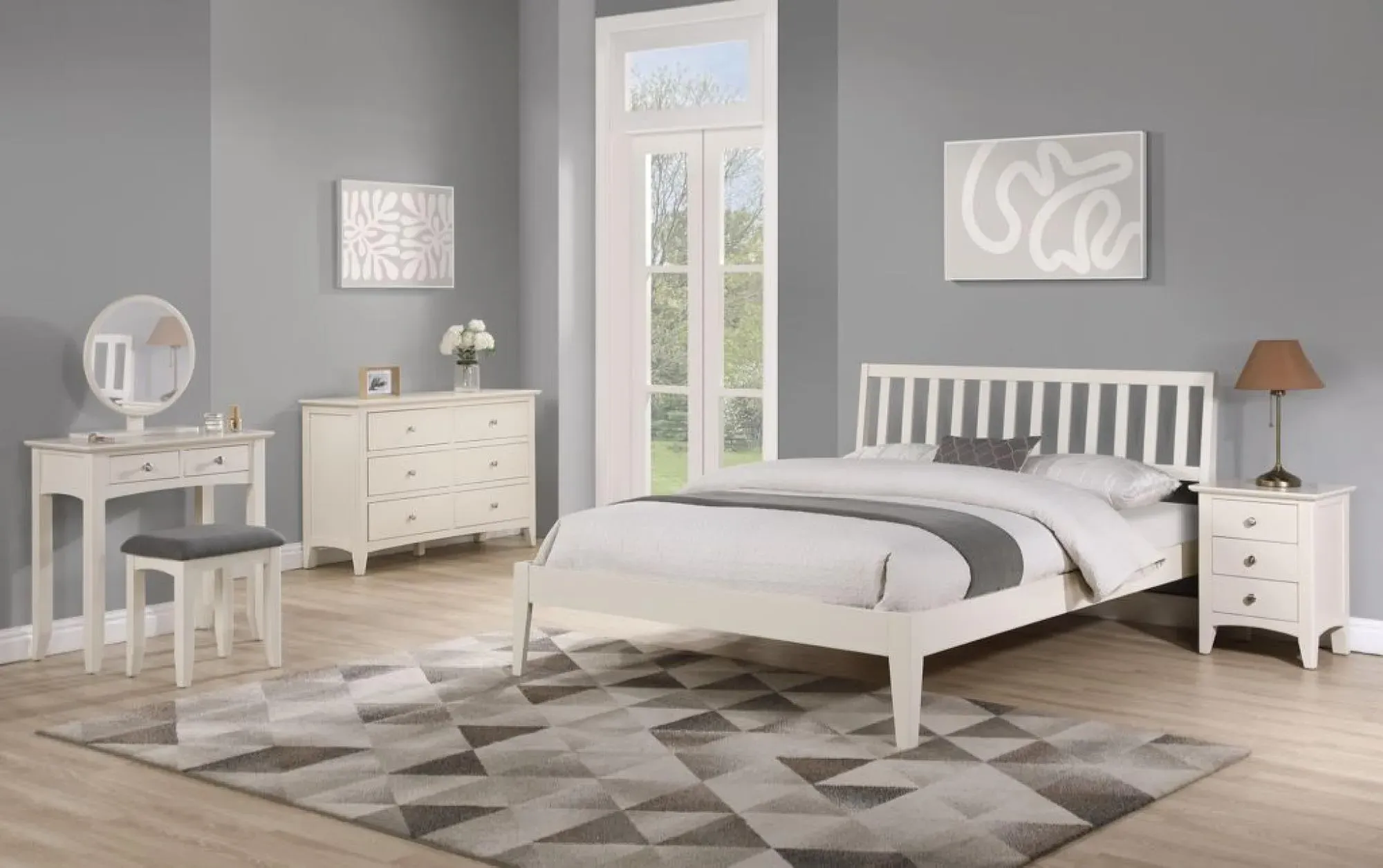 Luciana 3 Drawer Bedside Cabinet - Ivory