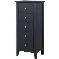 Luciana 5 Drawer Tall Chest - Black