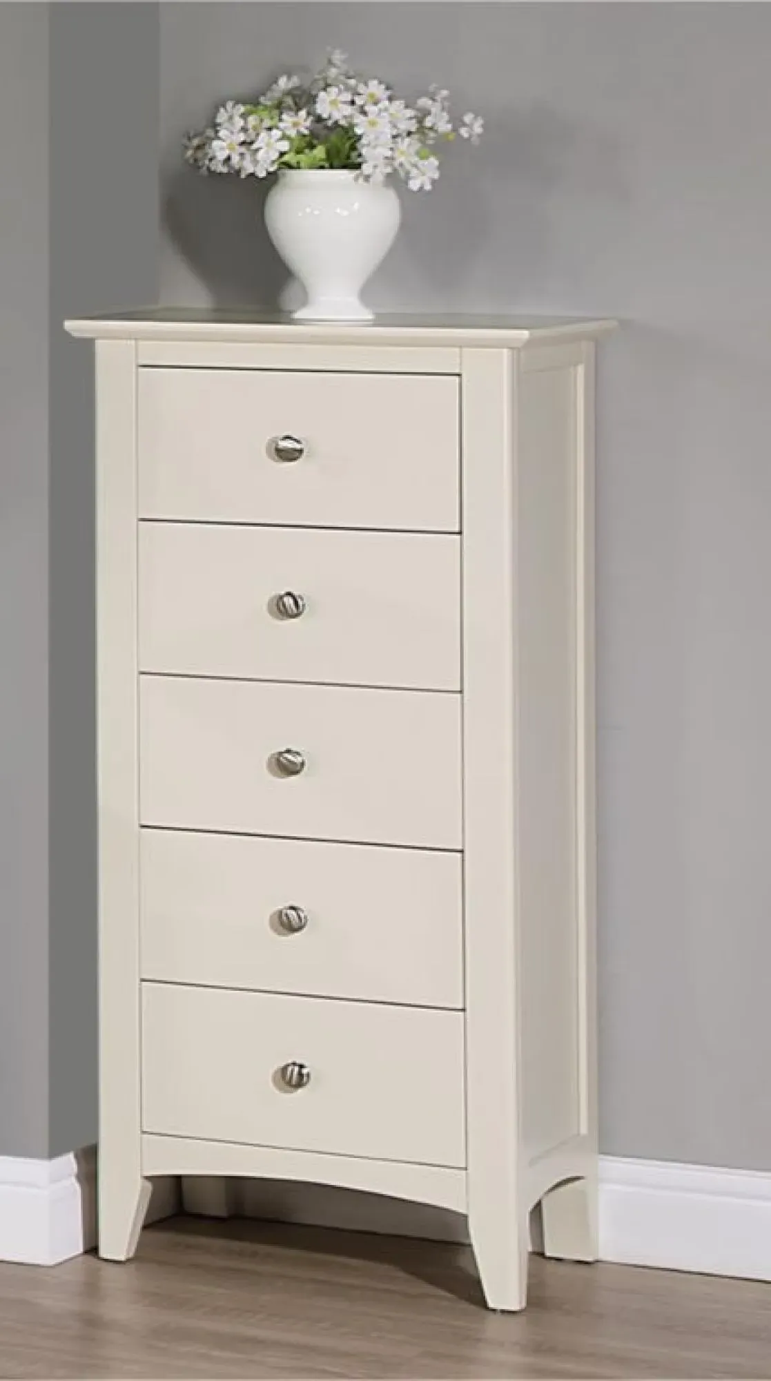 Luciana 5 Drawer Tall Chest - Ivory
