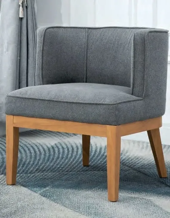 Lucille Fabric Armchair - Dark Grey