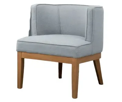 Lucille Herringbone Fabric Armchair - Grey