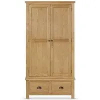Lugano 2 Door 2 Drawer Wardrobe - Oak