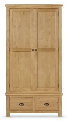 Lugano 2 Door 2 Drawer Wardrobe - Oak image
