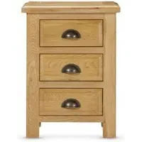 Lugano 3 Drawer Bedside Cabinet - Oak