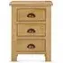 Lugano 3 Drawer Bedside Cabinet - Oak