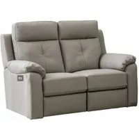 Milano 2-Seater Electric Recliner Sofa - Grey, Leather