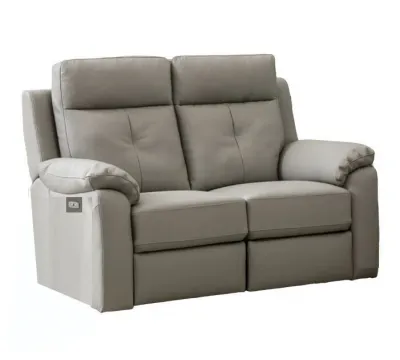 Milano 2-Seater Electric Recliner Sofa - Grey, Leather