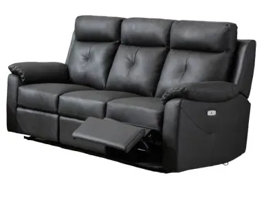 Milano 3-Seater Electric Recliner Sofa - Anthracite, Leather image