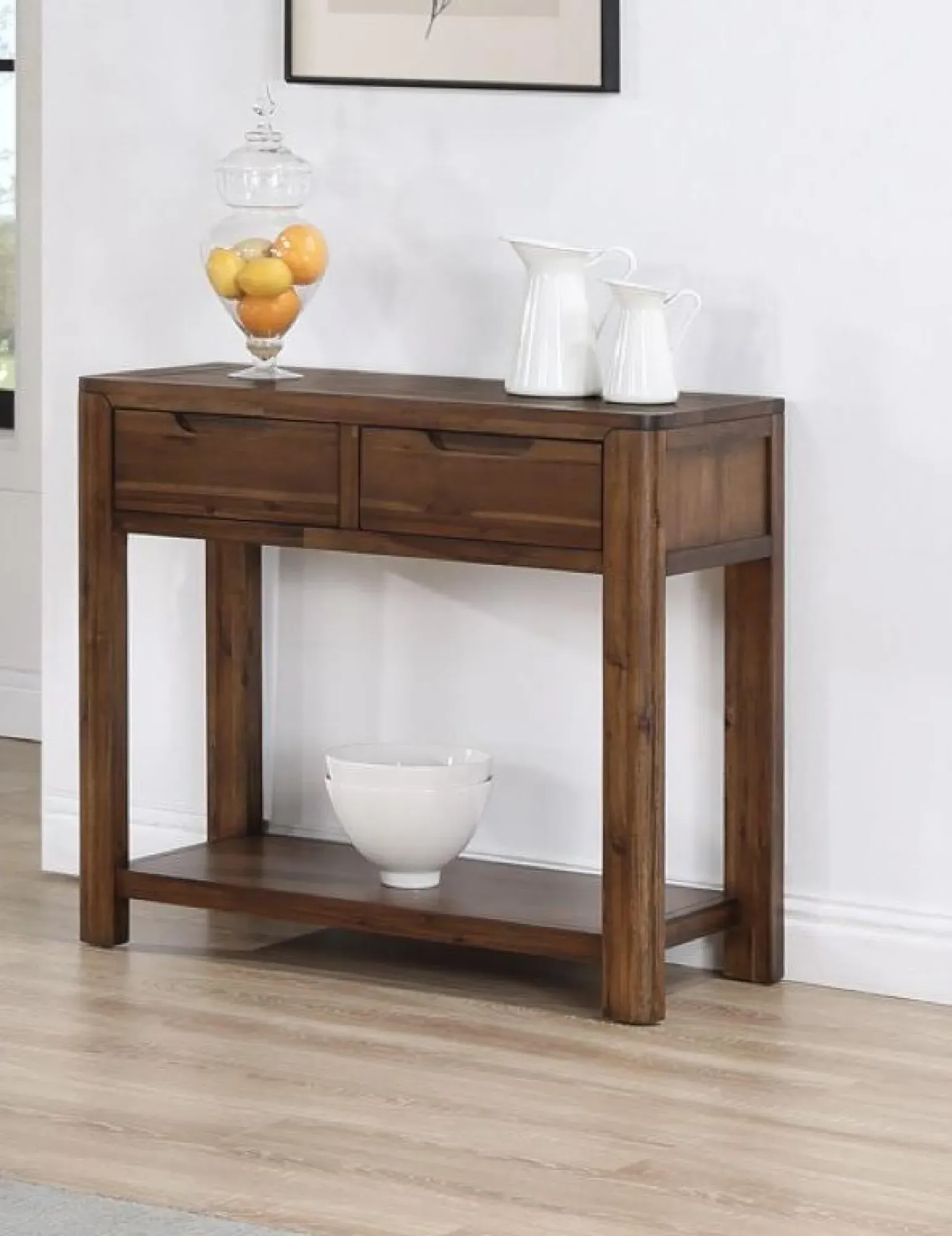 Monterey 2 Drawer Console Table - Walnut, Acacia Wood