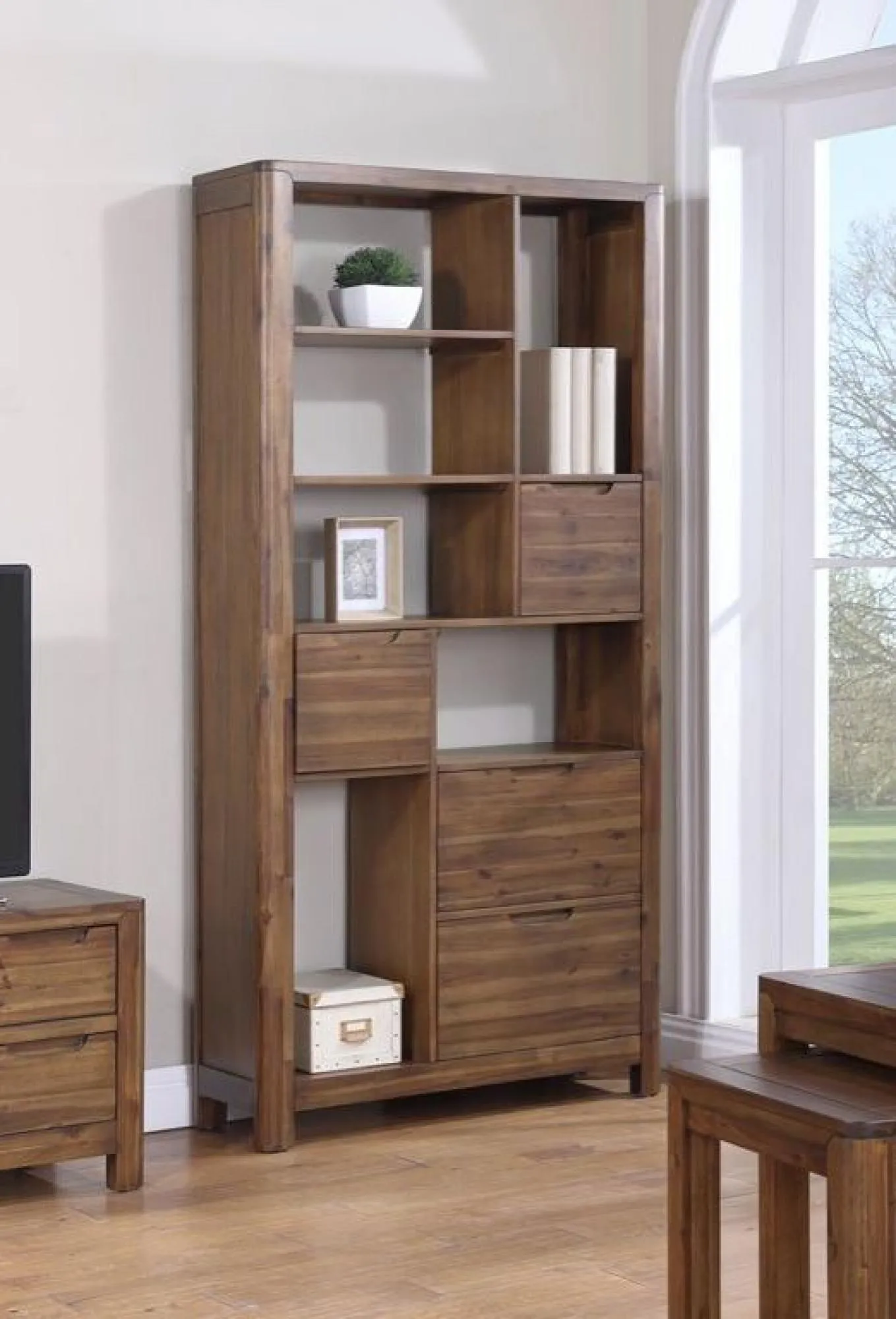 Monterey Tall Bookcase - Walnut, Acacia Wood