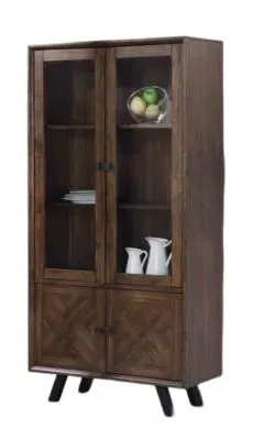 Nevada 2 Door Display Cabinet - Walnut