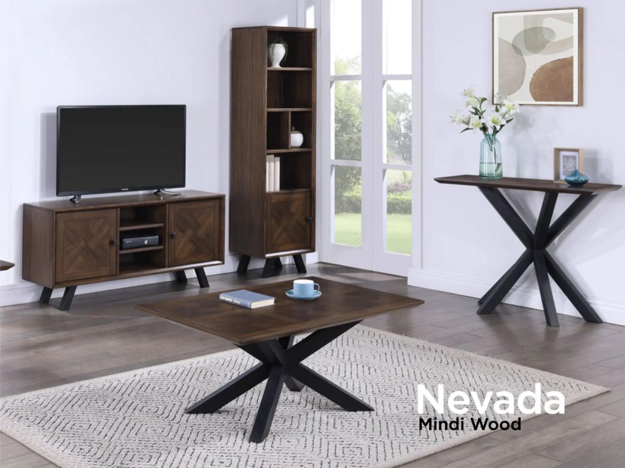 Nevada 2 Door TV Unit - Walnut