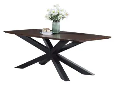 Nevada 6 Seater Dining Table Extendable - Walnut, Mindi Wood