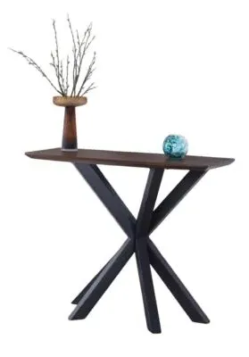 Nevada Curved Console Table - Walnut, Mindi Wood