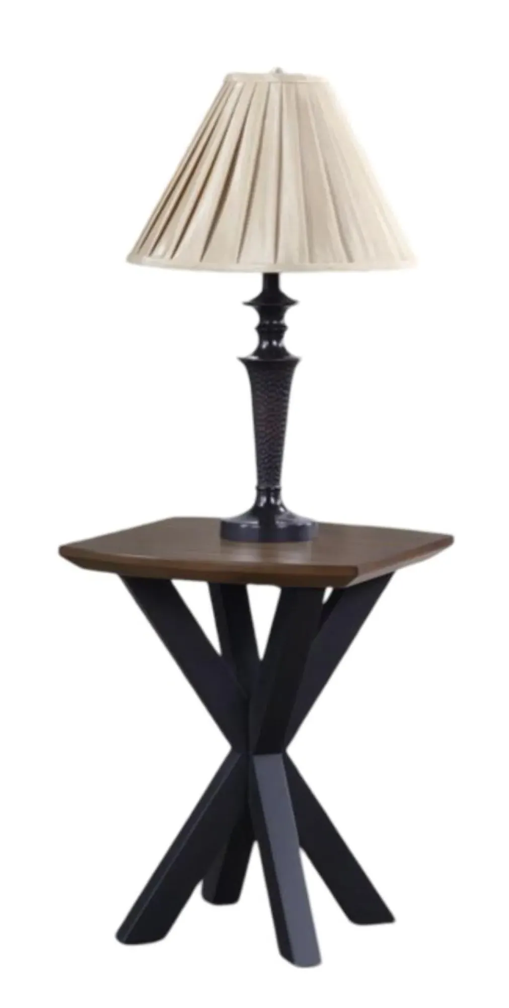 Nevada Curved Lamp Table - Walnut, Mindi Wood