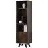 Nevada Narrow Bookcase with Cupboard - Walnut, Mindi Wood