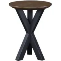 Nevada Round Lamp Table - Walnut, Mindi Wood