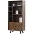 Nevada Wide Bookcase with Cupboard - Walnut, Mindi Wood