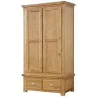 Newbridge 2 Door 2 Drawer Wardrobe - Light Oak