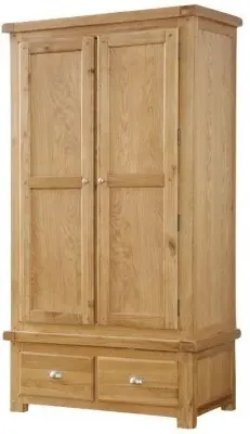 Newbridge 2 Door 2 Drawer Wardrobe - Light Oak