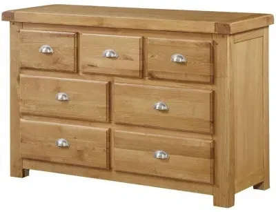 Newbridge 3+4 Drawer Wide Chest - Light Oak image