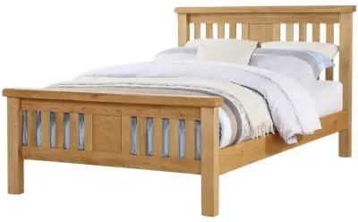 Newbridge Oak High Footend Bed - Light Oak