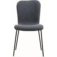 Oliver Dining Chair Set of 4 - Dark Grey, Velvet