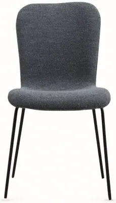 Oliver Dining Chair Set of 4 - Dark Grey, Velvet