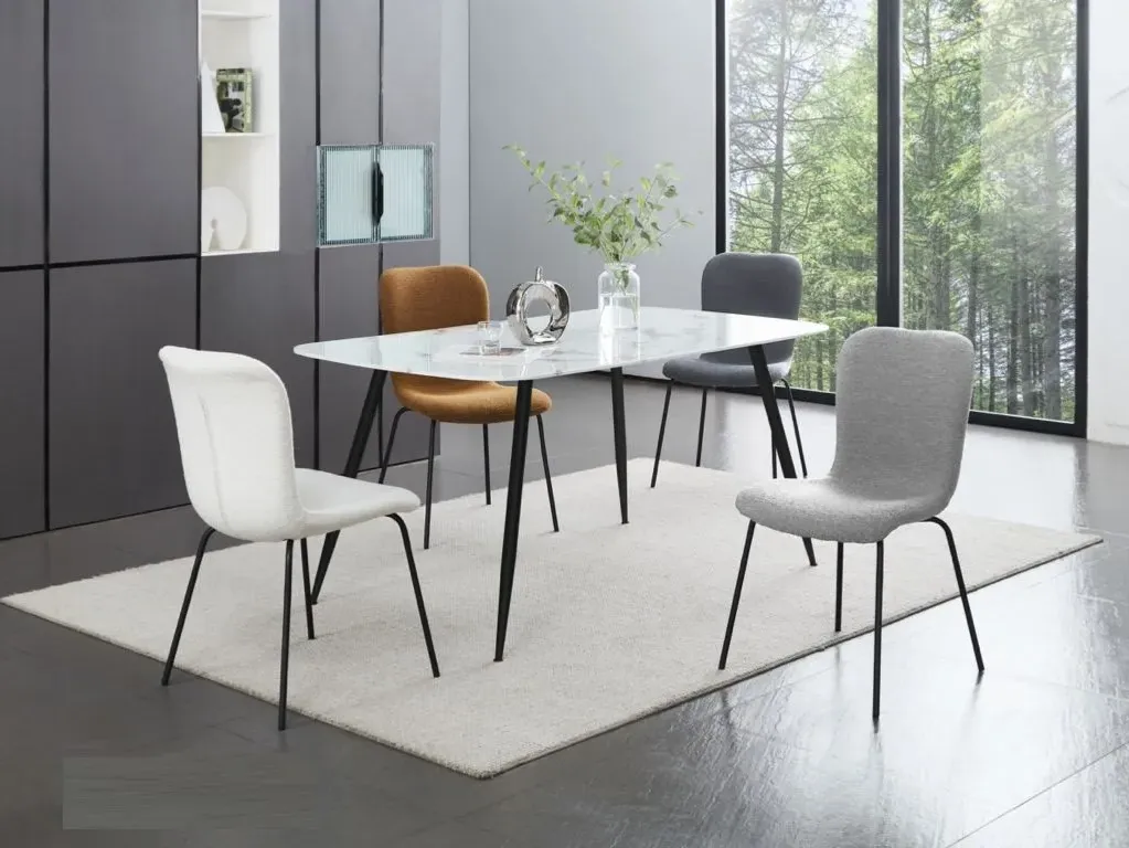 Oliver Dining Chair Set of 4 - Ivory, Velvet