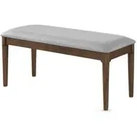 Orlando Padded Dining Bench - Walnut, Fabric