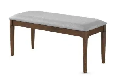 Orlando Padded Dining Bench - Walnut, Fabric