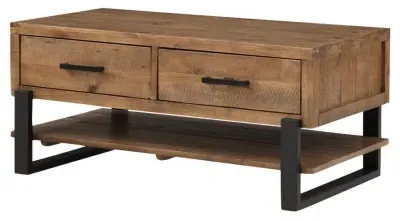 Pembroke 2 Drawer Coffee Table - Rustic Pine