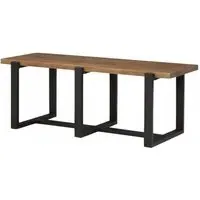 Pembroke Dining Bench with Metal Legs - Rustic Pine