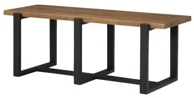 Pembroke Dining Bench with Metal Legs - Rustic Pine image