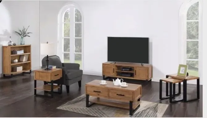 Pembroke Low Bookcase - Rustic Pine