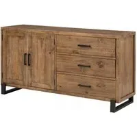 Pembroke Medium Sideboard with Black Metal Legs - Rustic Pine