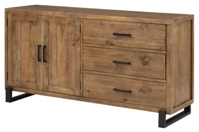 Pembroke Medium Sideboard with Black Metal Legs - Rustic Pine image