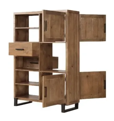 Pembroke Tall Display Unit - Rustic Pine