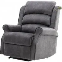 Penrith Electric Recliner Chair - Grey, Fabric