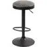 Remi Round Adjustable Barstool Set of 2 - Grey, Leather