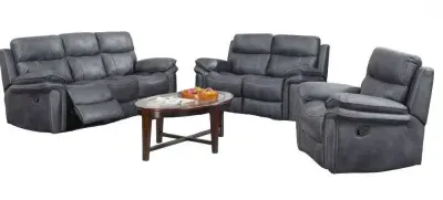 Richmond Fabric Recliner Sofa Suite - Charcoal Grey image