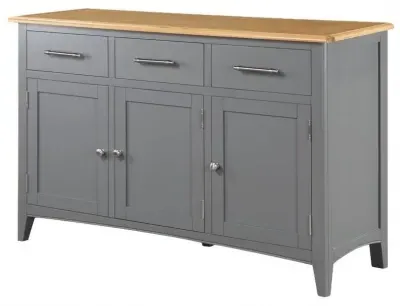 Rossmore 3 Door Sideboard with Drawers - Grey